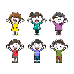 人物　子供　友達