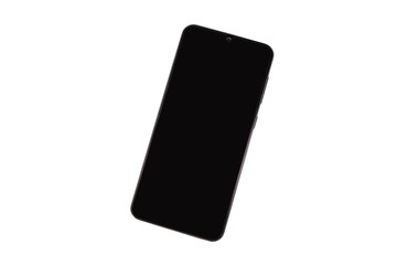 Smartphone with blank screen isolated on a white background