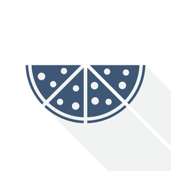Pizza vector icon, food, restaurant concept flat design illustration