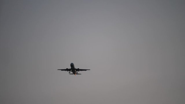 Wide view of a aircraft centre frame coming into land at Dubrovnik airport in Coratia