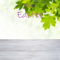 Naklejka na ściany i meble Easter painted eggs on and flowers