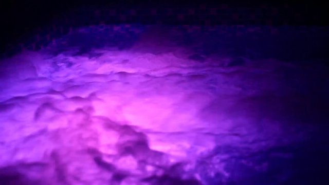 Bubbling colored water in the Jacuzzi