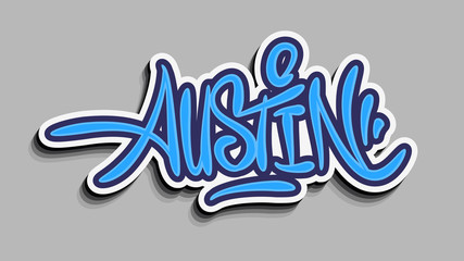 Austin Texas Usa Hand Lettering Sticker Design.