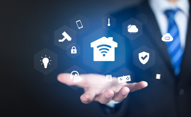 Smart home automation concept, internet of things technology of home automation system