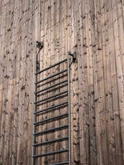 old wooden door with ladder
