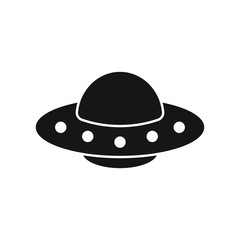 Cartoon UFO icon, vector illustration on white background