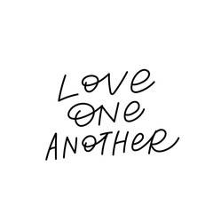 Love one another calligraphy quote lettering