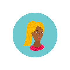Girl Woman icon circle character illustration