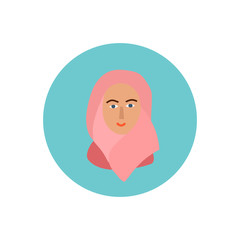 Girl Woman icon circle character illustration