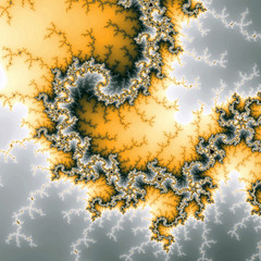 Golden fractal spiral, digital artwork for creative graphic design