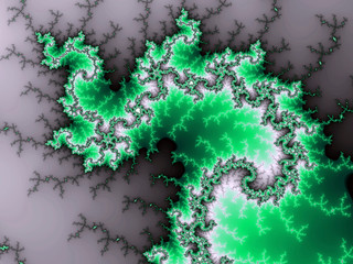 Poisonous green fractal spiral, digital artwork for creative graphic design