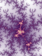 Purple glossy fractal swirls, digital artwork for creative graphic design