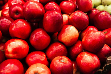 Background with a group of red apples
