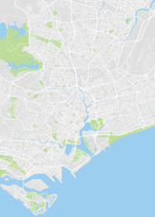 City map Singapore, color detailed plan, vector illustration
