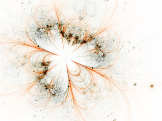 Light orange fractal flower, digital artwork for creative graphic design