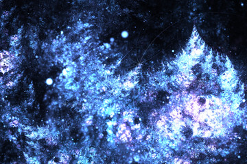 Dark winter fractal landscape, digital artwork for creative graphic design