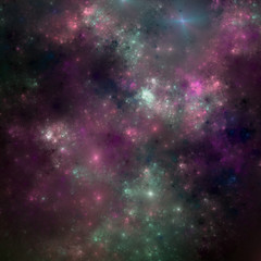 Obraz na płótnie Canvas Dark colorful fractal nebula, digital artwork for creative graphic design