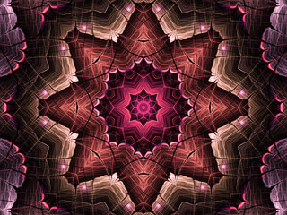 Rainbow colorful fractal flower petals, digital artwork for crea - 320363561