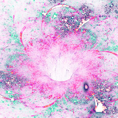 Light pink fractal flower, digital artwork for creative graphic design