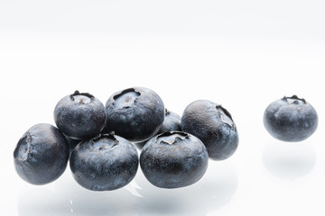 Ripe blueberries on a white background. Wild berries on a white background. Garden berries. Isolated.