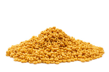 Corn-flakes background and texture. Top view.