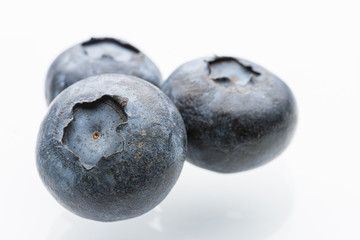 Ripe blueberries on a white background. Wild berries on a white background. Garden berries. Isolated.