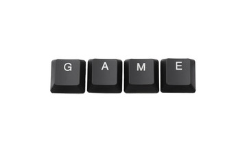 Word game written on keyboard.