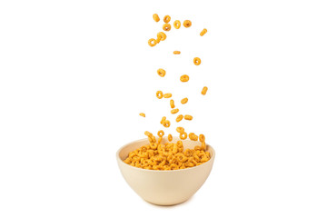 Honey rings cereal box for morning breakfast.