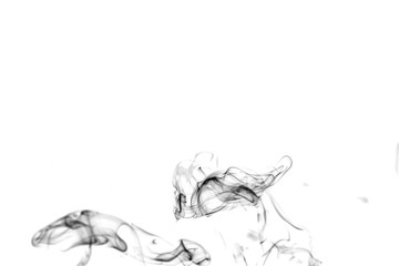 Black smoke on white background