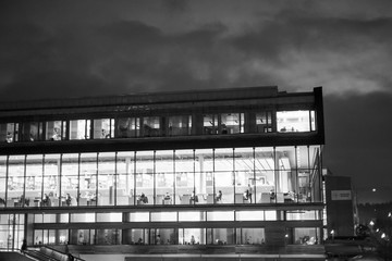 modern building in night