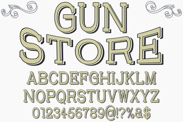 abc Font. alphabet Script. Typeface.Shadow. Effect.vintage Hand Drawn.Retro Typography.Vector Illustration