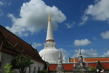 Great Pagoda of Wat Phra Mahathat Woramahawihan temple the historical famous landmark of Nakhon Si Thammarat where the historic city of southern Thailand