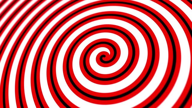 Hypnotic red and white circus spiral motion background - loopable and full hd.