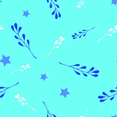 Raamstickers Vlinders Naadloos vectorpatroon met takken en sterren voor decoratie, textiel, stof, print