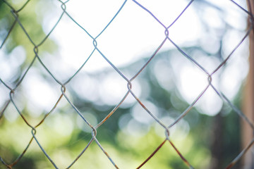 Fototapeta premium fence on a background of blue sky