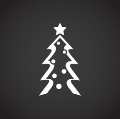 Christmas tree icon on background for graphic and web design. Creative illustration concept symbol for web or mobile app