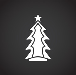 Christmas tree icon on background for graphic and web design. Creative illustration concept symbol for web or mobile app