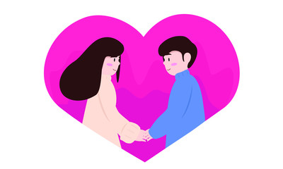 Cute Couple vector illustration for valentines day