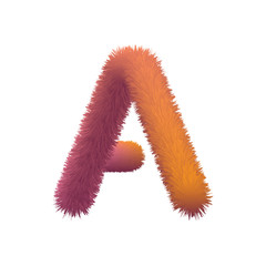 Capital Letter, Fur vector, Fluffy illustration