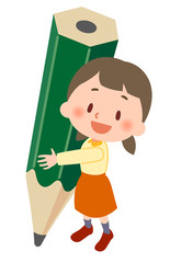 鉛筆と小学生