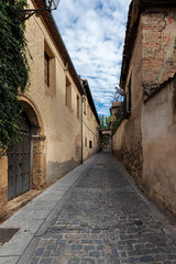 Street in the old town of Segovia. Spain.