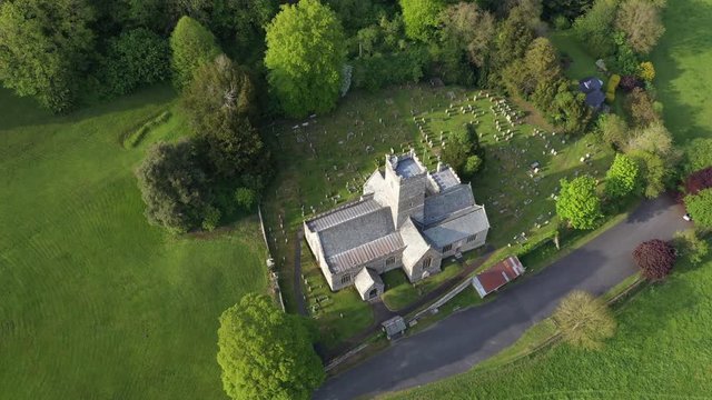 Tawstock church, near Barnstaple, viewed from above