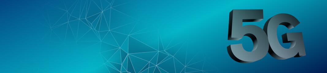 Geometric presentation triangular gradient 3d, wallpaper internet 5G symbol banner background