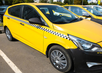 Taxi without brand on the street in Moscow, Russia
