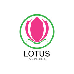 lotus flowers design logo Template icon