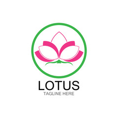 lotus flowers design logo Template icon
