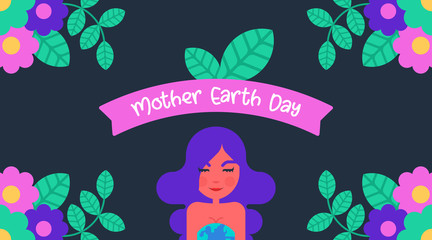 Obraz na płótnie Canvas Flat mother earth day background illustration vector