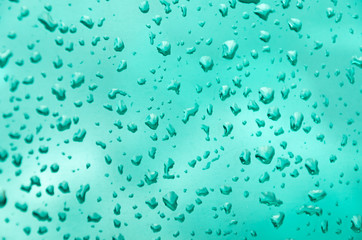 raindrops on the window glass on a rainy day