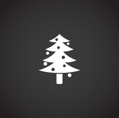 Christmas tree icon on background for graphic and web design. Creative illustration concept symbol for web or mobile app