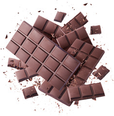 Delicious Chocolate flying in the air. High resolution levitation concept
